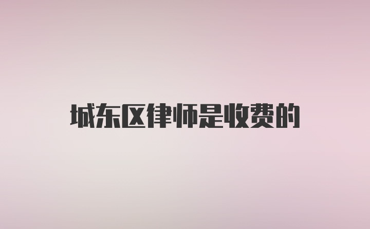 城东区律师是收费的