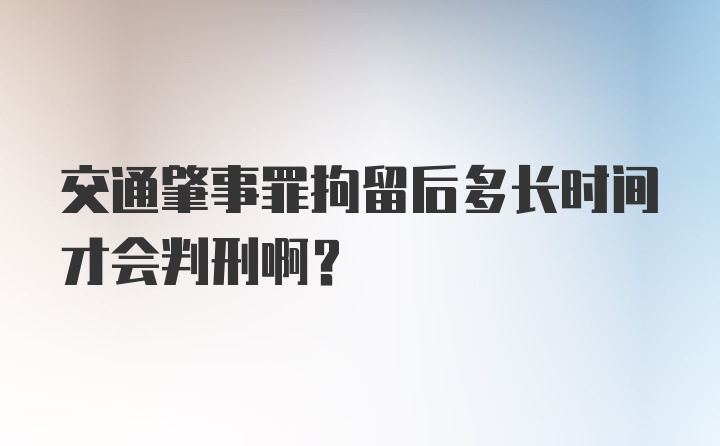 交通肇事罪拘留后多长时间才会判刑啊？