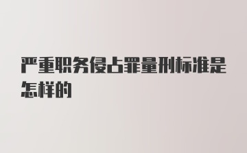 严重职务侵占罪量刑标准是怎样的