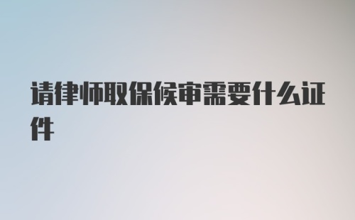 请律师取保候审需要什么证件