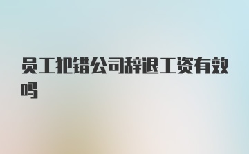 员工犯错公司辞退工资有效吗