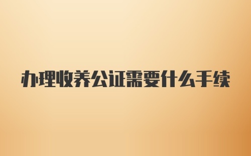 办理收养公证需要什么手续