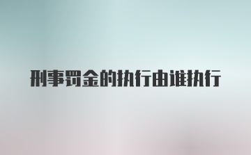 刑事罚金的执行由谁执行