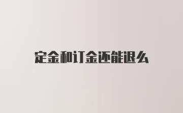 定金和订金还能退么