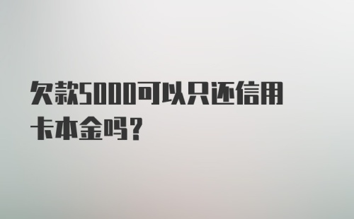 欠款5000可以只还信用卡本金吗？