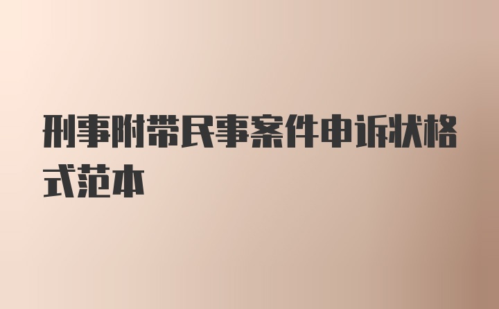 刑事附带民事案件申诉状格式范本