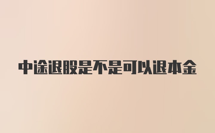 中途退股是不是可以退本金