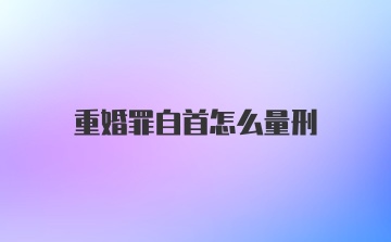 重婚罪自首怎么量刑