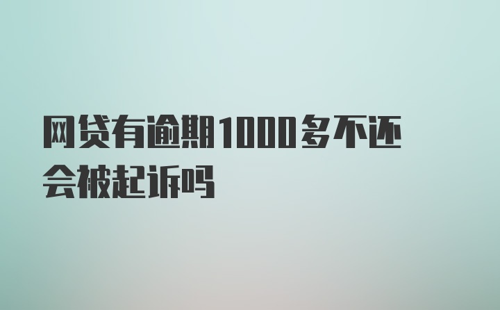 网贷有逾期1000多不还会被起诉吗