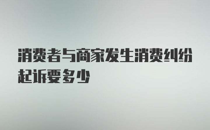 消费者与商家发生消费纠纷起诉要多少