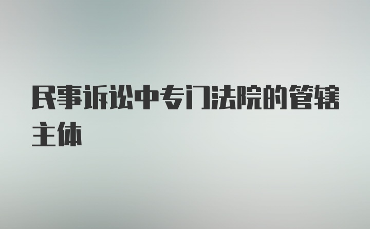 民事诉讼中专门法院的管辖主体