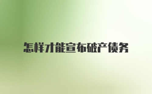 怎样才能宣布破产债务