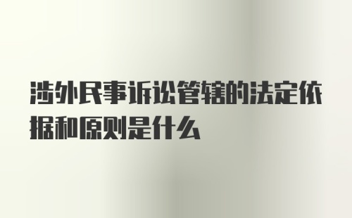 涉外民事诉讼管辖的法定依据和原则是什么