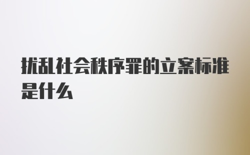 扰乱社会秩序罪的立案标准是什么