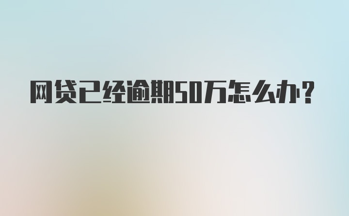 网贷已经逾期50万怎么办？