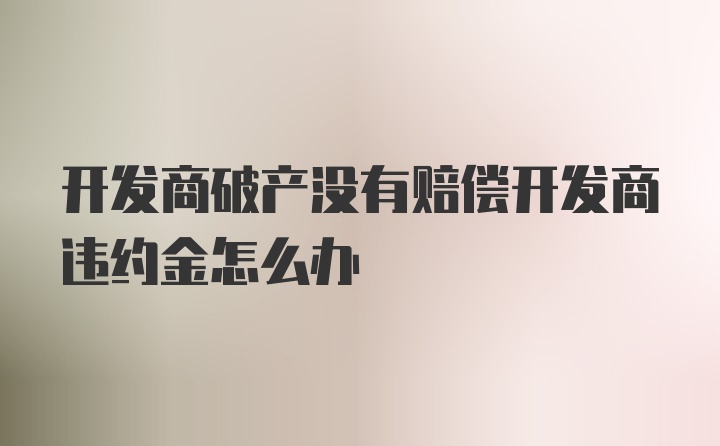 开发商破产没有赔偿开发商违约金怎么办