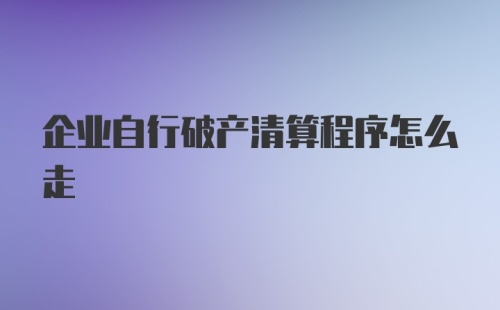 企业自行破产清算程序怎么走