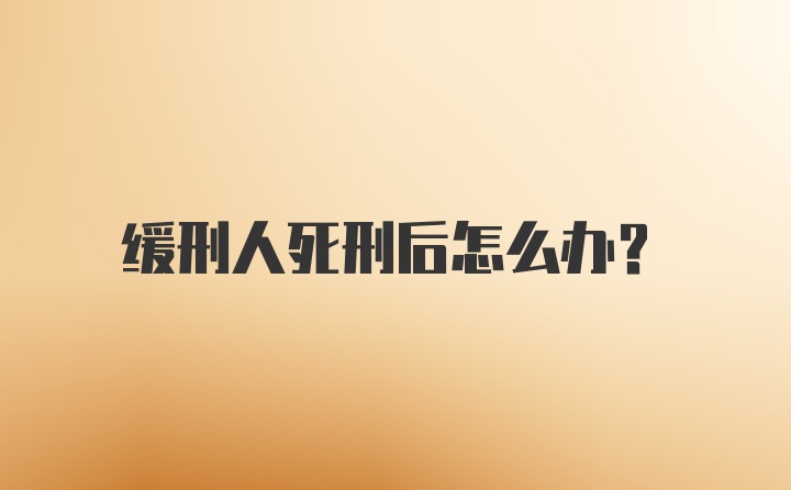 缓刑人死刑后怎么办？