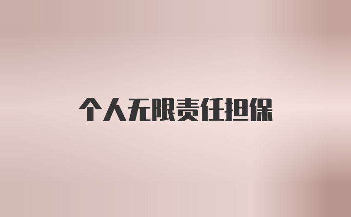 个人无限责任担保