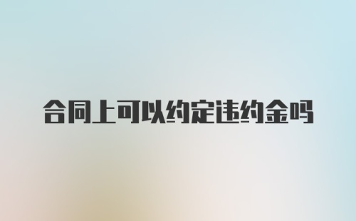 合同上可以约定违约金吗