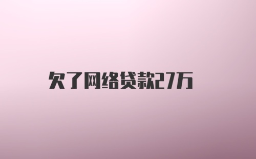 欠了网络贷款27万