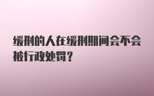 缓刑的人在缓刑期间会不会被行政处罚?