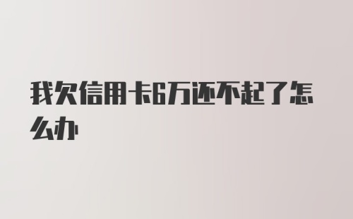 我欠信用卡6万还不起了怎么办