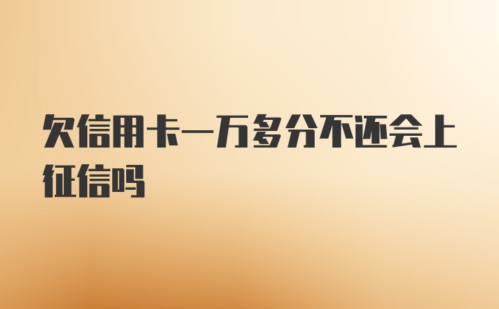 欠信用卡一万多分不还会上征信吗