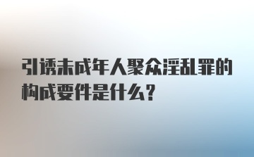 引诱未成年人聚众淫乱罪的构成要件是什么？