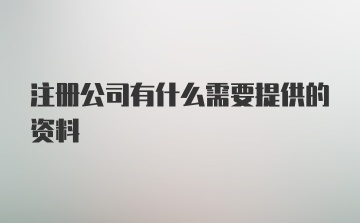 注册公司有什么需要提供的资料