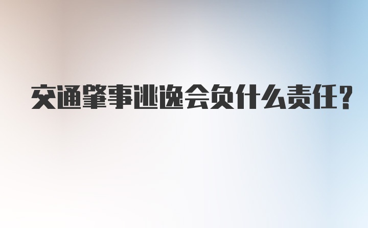 交通肇事逃逸会负什么责任？