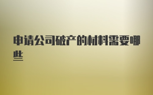 申请公司破产的材料需要哪些