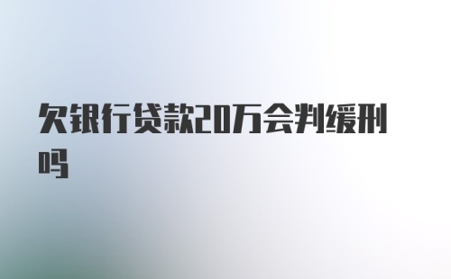 欠银行贷款20万会判缓刑吗