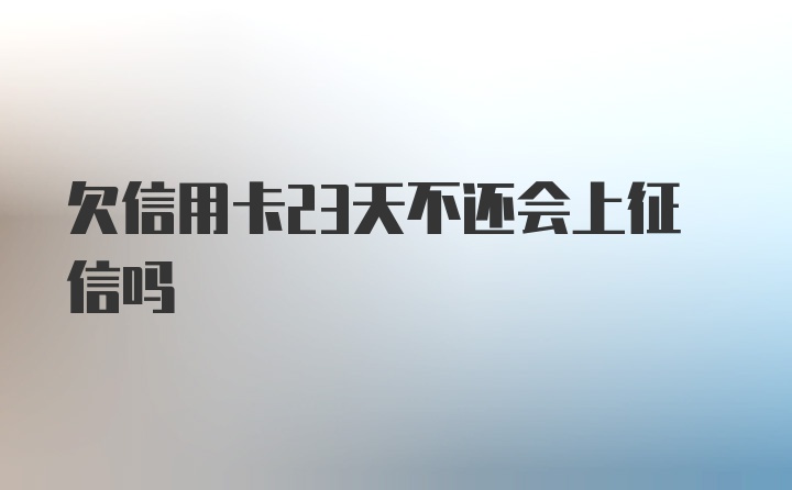 欠信用卡23天不还会上征信吗