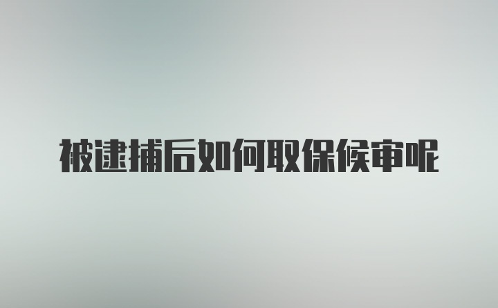 被逮捕后如何取保候审呢