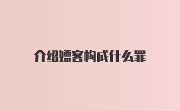 介绍嫖客构成什么罪