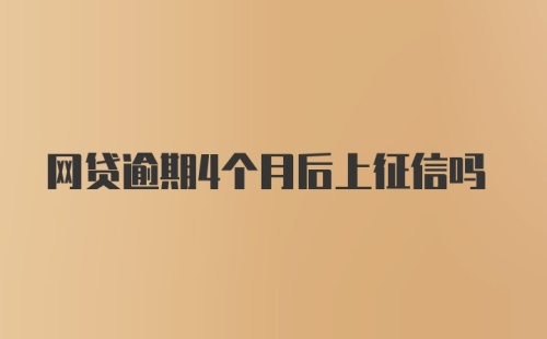 网贷逾期4个月后上征信吗