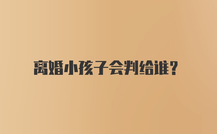 离婚小孩子会判给谁？