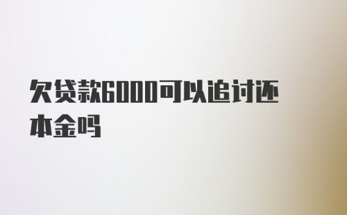 欠贷款6000可以追讨还本金吗