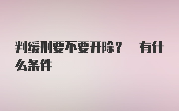 判缓刑要不要开除? 有什么条件