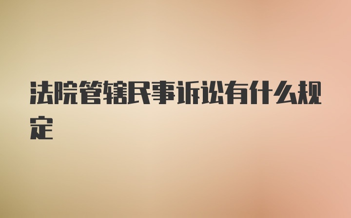 法院管辖民事诉讼有什么规定