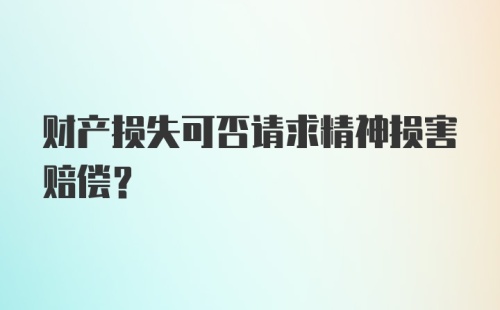 财产损失可否请求精神损害赔偿？