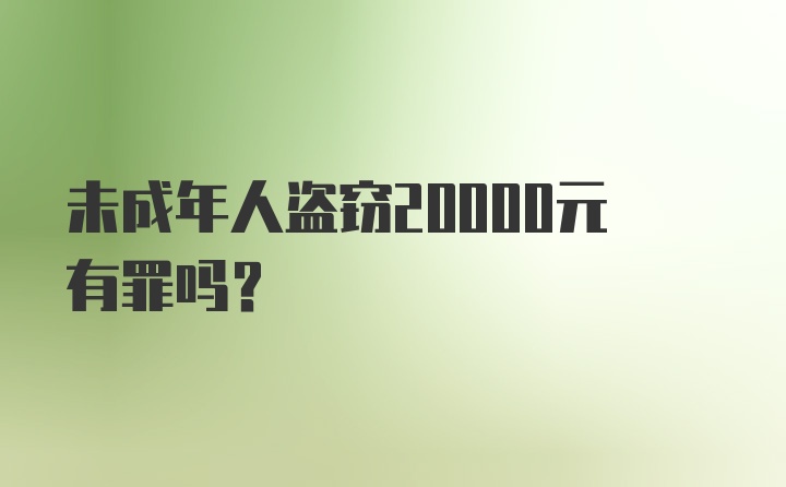 未成年人盗窃20000元有罪吗？