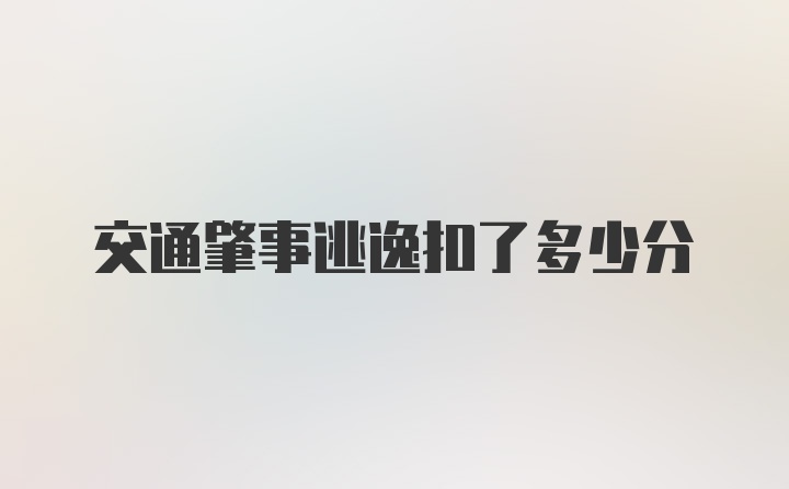 交通肇事逃逸扣了多少分