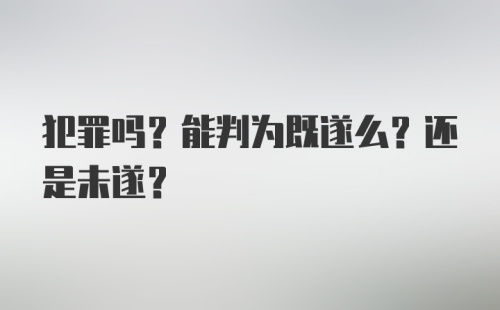 犯罪吗？能判为既遂么？还是未遂？