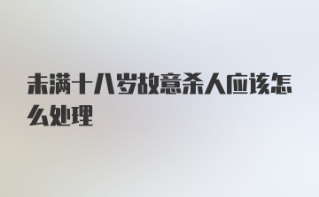 未满十八岁故意杀人应该怎么处理