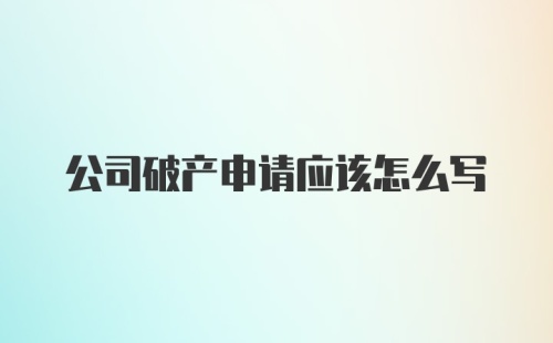 公司破产申请应该怎么写