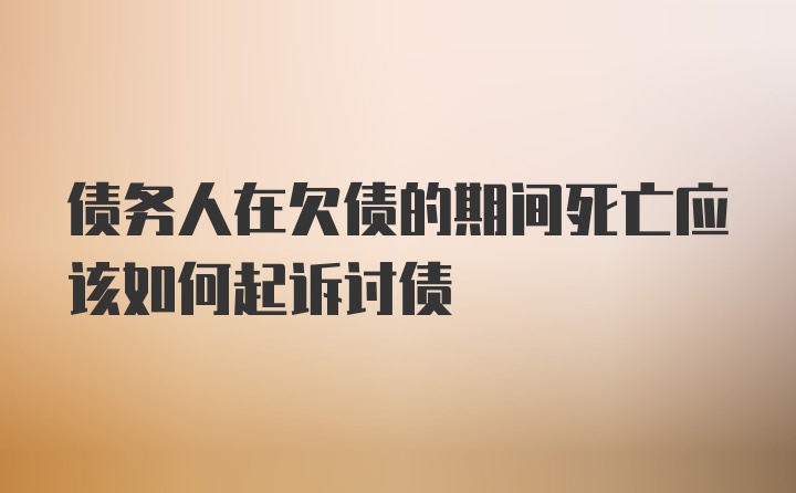 债务人在欠债的期间死亡应该如何起诉讨债