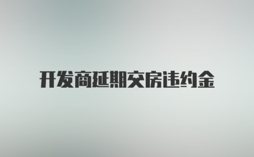 开发商延期交房违约金