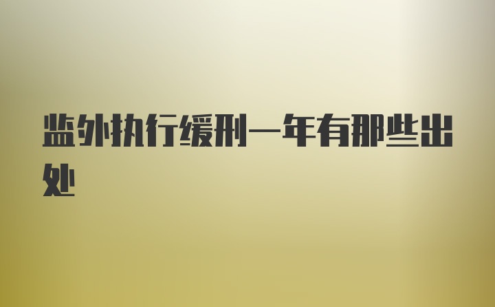 监外执行缓刑一年有那些出处